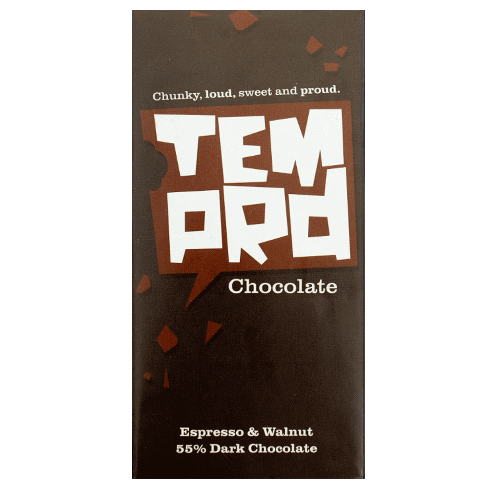 Temprd Espresso & Walnut Dark Chocolate Bar 200g